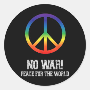 No War, Peace, Antiwar, No War  Classic Round Sticker
