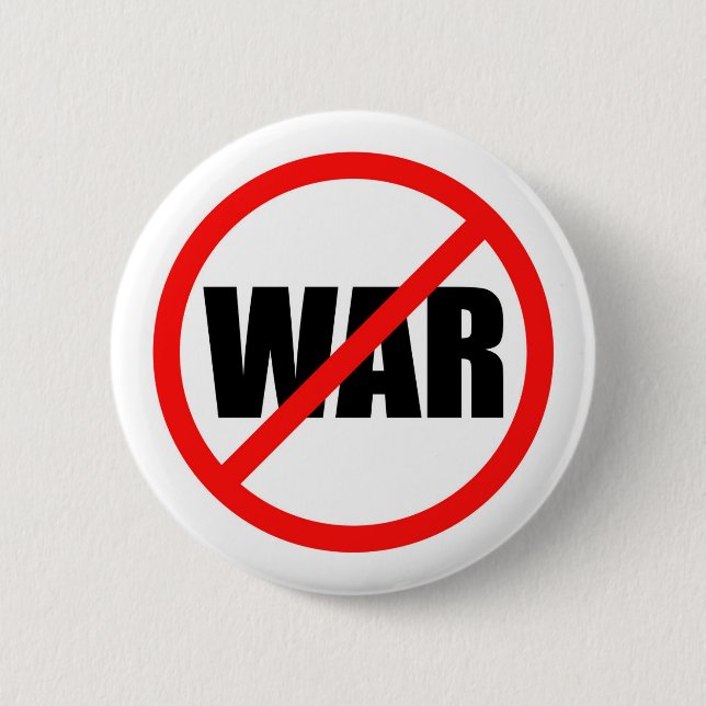 No War Symbol 2 Inch Round Button (Front)
