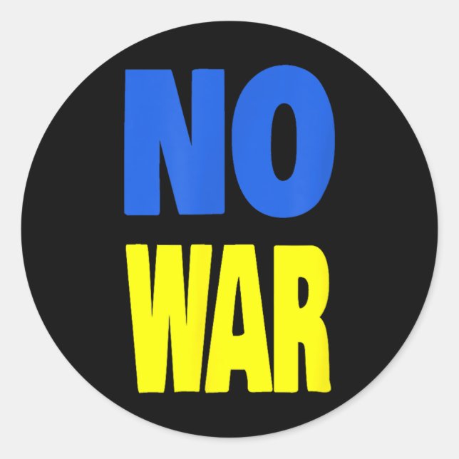 No War Ukraine  Classic Round Sticker (Front)