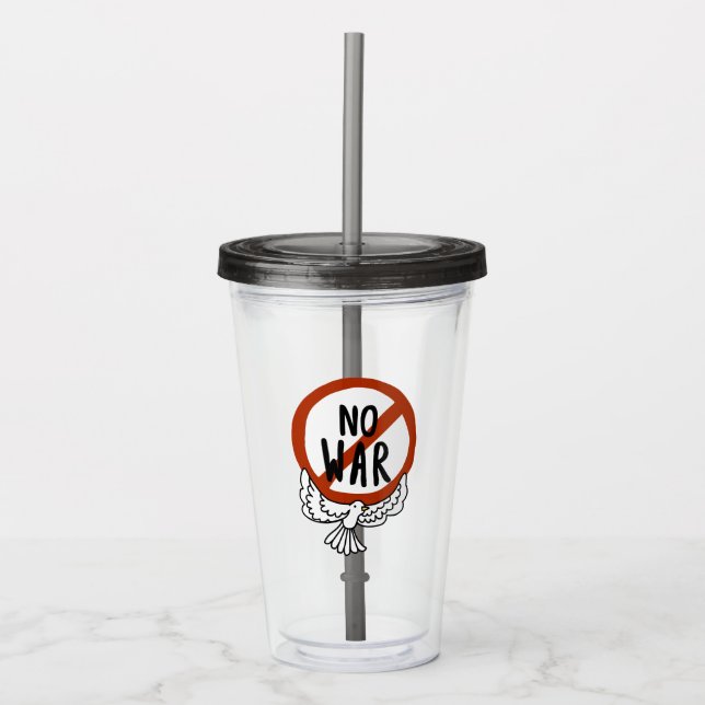 No War With Dove Acrylic Tumbler (Front)