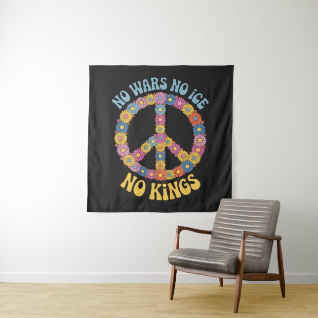 No Wars No ICE No Kings Tapestry (In Situ)