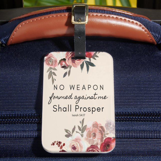 No Weapon Formed Against Me Luggage Tag (Front Insitu 2)