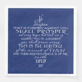 No Weapon Star of David Blue Napkin