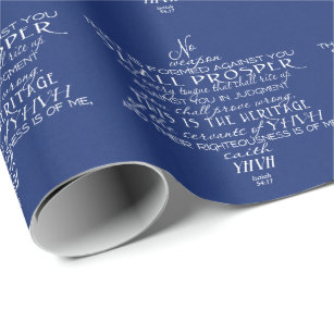 No Weapon Star of David Blue Wrapping Paper