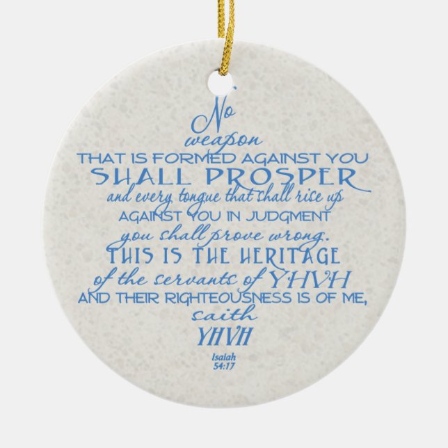 No Weapon Star of David Ceramic Ornament (Front)