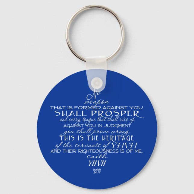 No Weapon Star of David Keychain (Front)