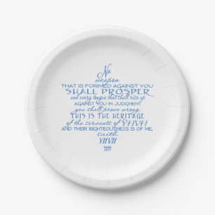 No Weapon Star of David Paper Plate