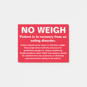 No Weigh Note