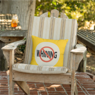 No Whining Tan Spot Marigold Outdoor Pillow