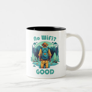 No Wifi Good Backpacker Two-Tone Coffee Mug
