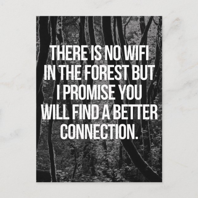 No WiFi In The Forest Postcard (Front)