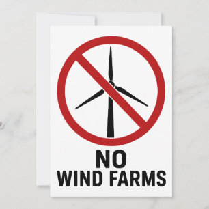 No Wind Farms - No Wind Turbines Invitation