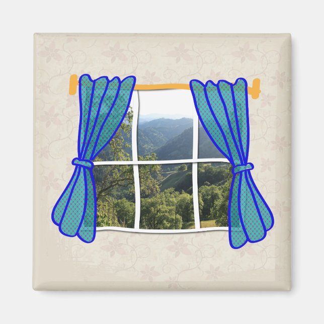 No Window Faux Window Funny Work Place Magnet (Front)