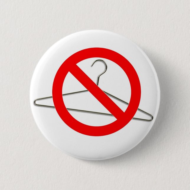 No Wire Hangers!!! 2 Inch Round Button (Front)