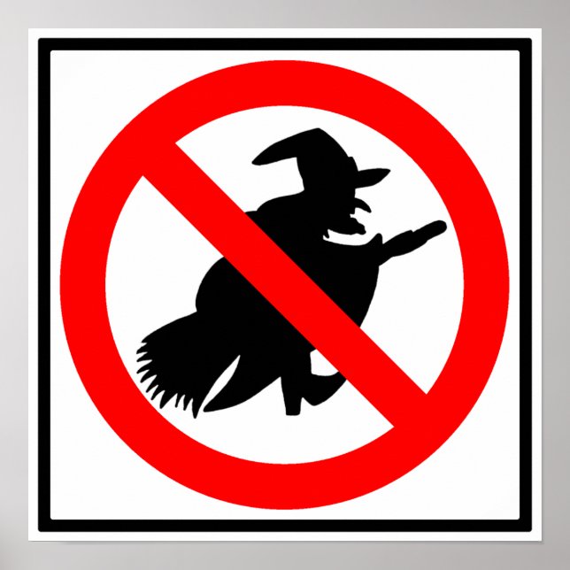 No Witches Highway Sign (Front)