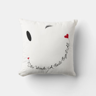 No Words, Smiles Say It All Throw Pillow