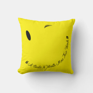 No Words, Smiles Say It All Throw Pillow