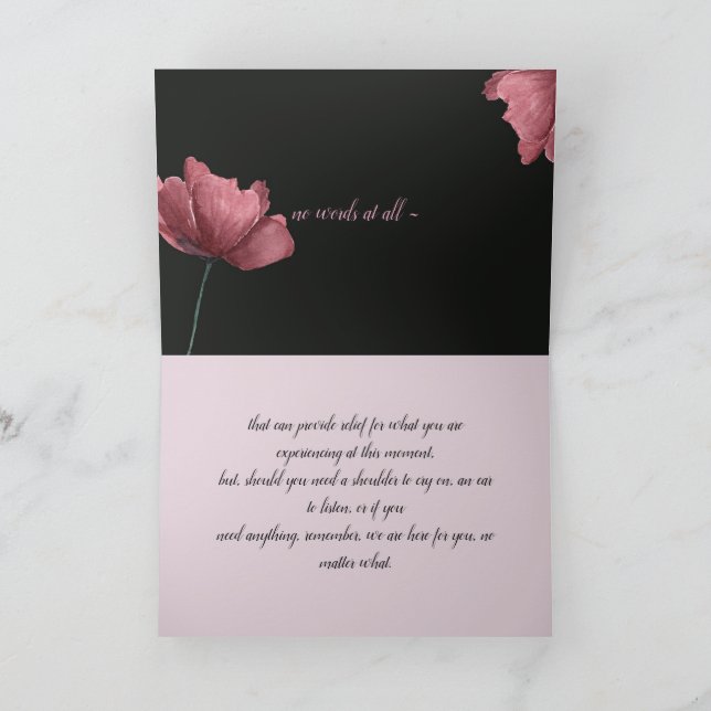 NO WORDS - SYMPATHY CARD (Inside)