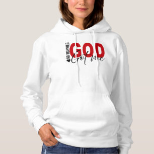 No Worries – Divine Assurance in Red & Black Hoodie