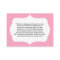 No wrap insert card baby or bridal shower PINK