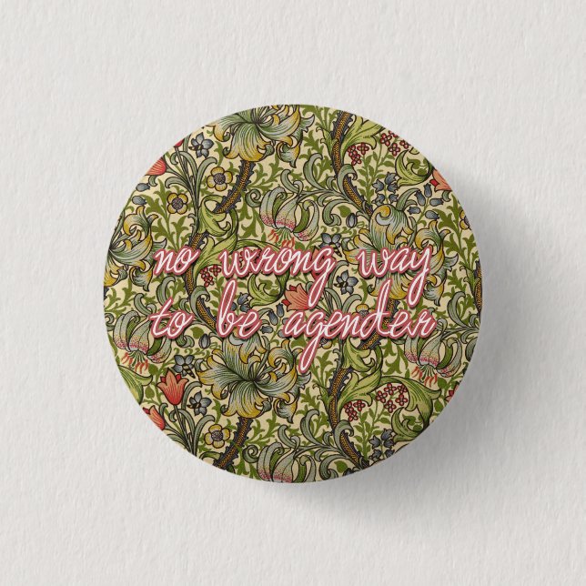 no wrong way to be agender 1 inch round button (Front)