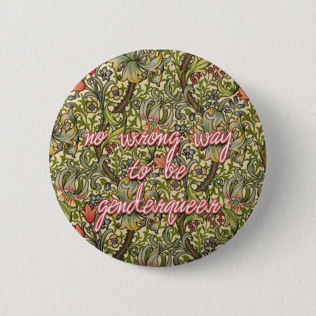 no wrong way to be genderqueer 2 inch round button (Front)