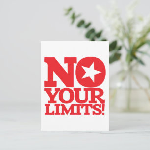 No Your Limits!  Red Text Vertical Postcard