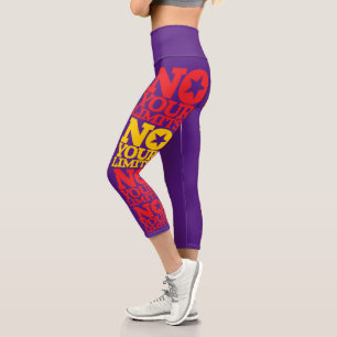 No Your Limits! Text BG Capri Leggings