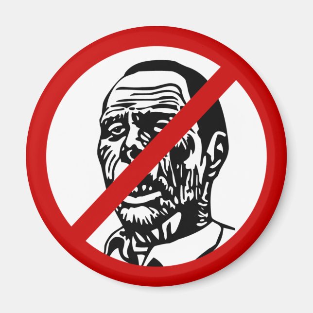 no-zombies magnet (Front)