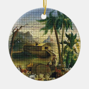 Noah and the Ark Ceramic Ornament