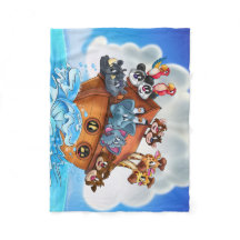Noah Ark cartoon kids blanket bedroom