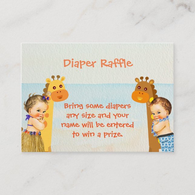 Noah Arks Baby Shower Diaper Raffle Insert (Front)