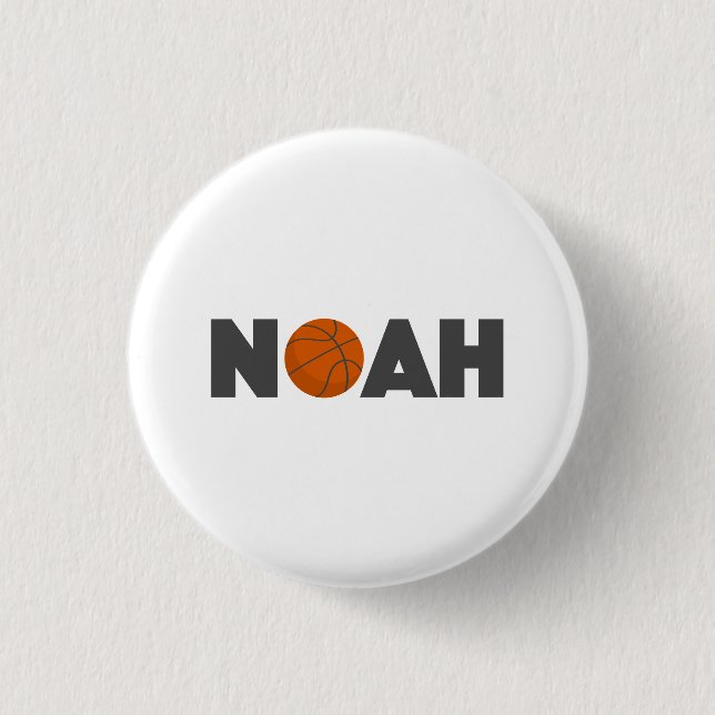 Noah Basketball 1 Inch Round Button (Front)