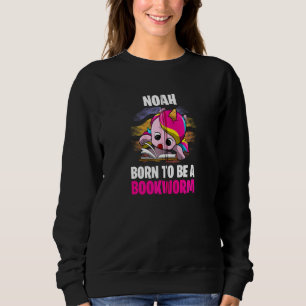 Noah Born To Be A Bookworm Personalized Zip Sweatshirt
