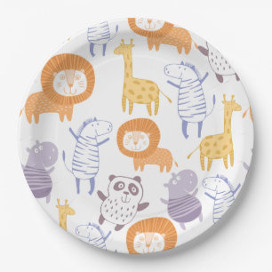 Noah Collection Zoo Animals Paper Plates