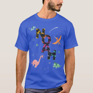 Noah  Cool Boys Name with cute Astronaut Space Din T-Shirt