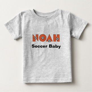 Noah in Soccer Orange Baby T-Shirt