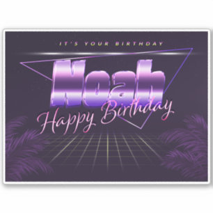 Noah Name First name lila retro Sticker Birthday