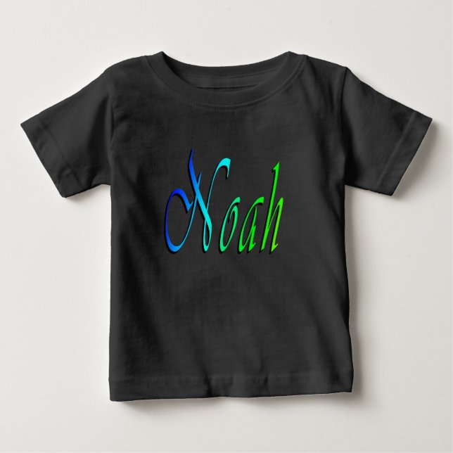 Noah, Name, Logo, Baby's Black T-shirt (Front)