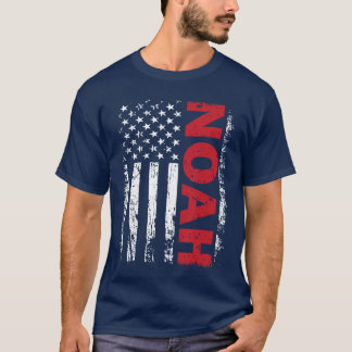 Noah Personalized Name with US American Flag Patri T-Shirt