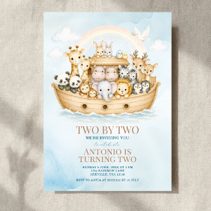 Noah’s Ark 2nd Birthday Invitation Boy