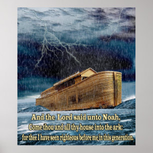 Noah"s ark and prayer art poster