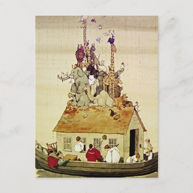 “Noah’s Ark” by W Heath Robinson Postcard (Front)
