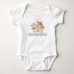 Noah’s Ark personalised name Baby Bodysuit