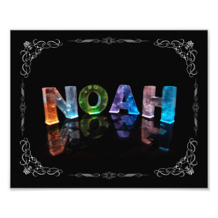 Noah  - The Name Noah in 3D Lights (Photograph) Photo Print