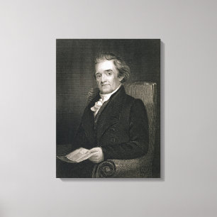 Noah Webster (1758-1843) engraved by Frederick W. Canvas Print