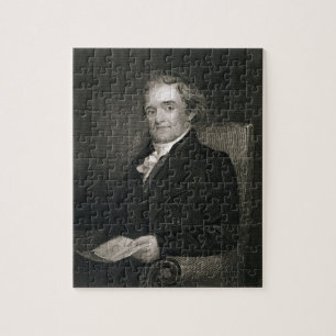 Noah Webster (1758-1843) engraved by Frederick W. Jigsaw Puzzle