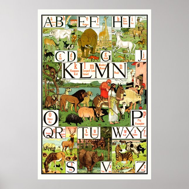 Noahs Alphabet ABC Affiches pour salles de classe (Devant)