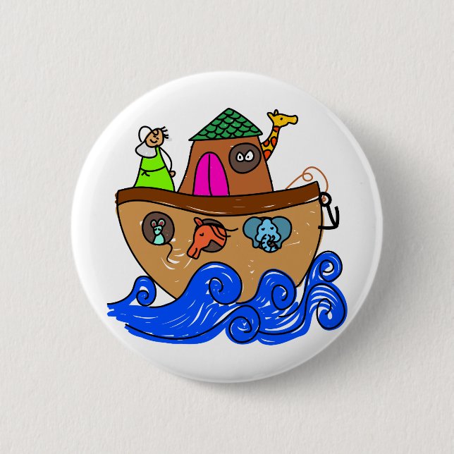 Noahs Ark 2 Inch Round Button (Front)