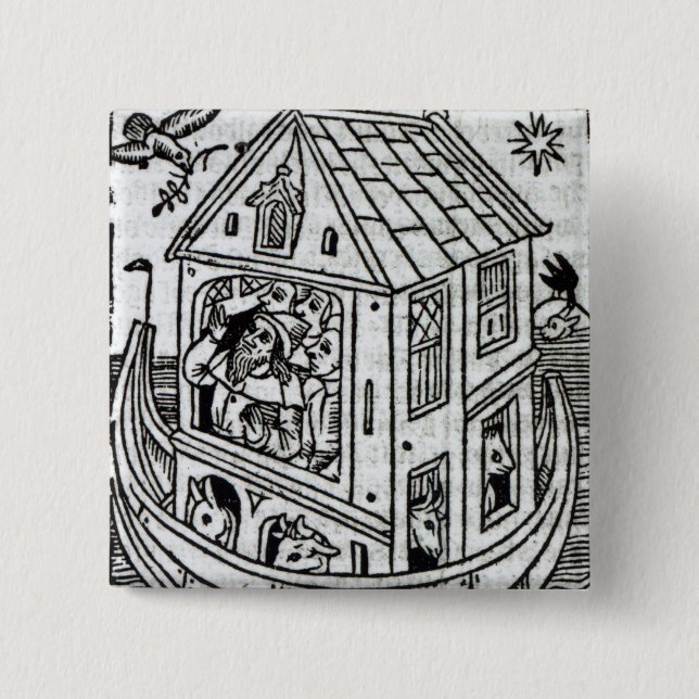 Noah's Ark 2 Inch Square Button (Front)
